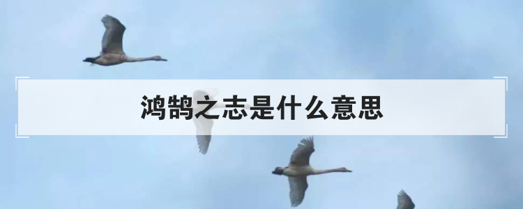 鸿鹄之志是什么意思