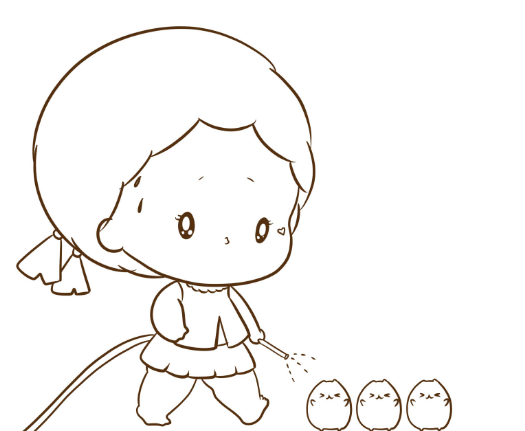 小女孩简笔画