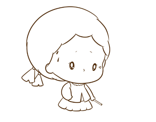 小女孩简笔画