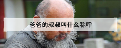 爸爸的叔叔叫什么称呼