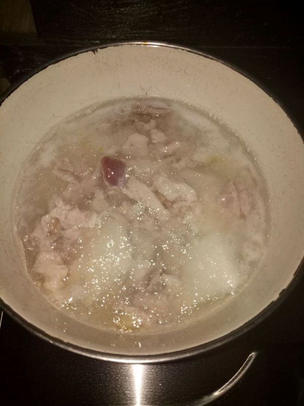 山药醋溜肉片汤的做法