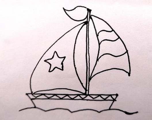 帆船简笔画