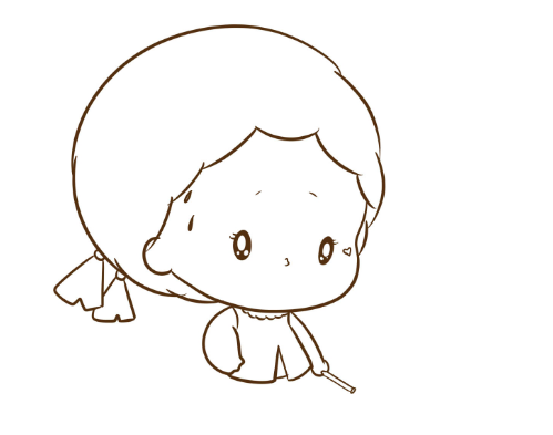 小女孩简笔画