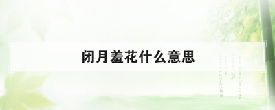 闭月羞花什么意思