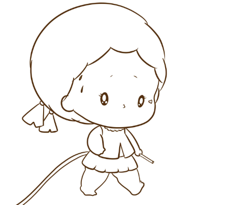 小女孩简笔画