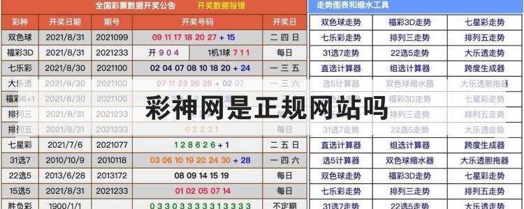  彩神网是正规网站吗