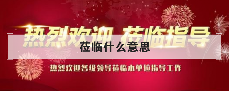 莅临什么意思