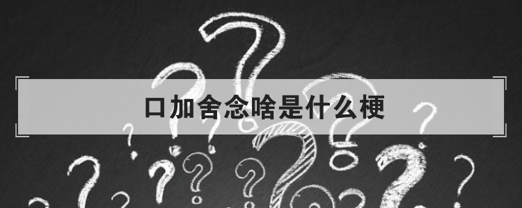 口加舍念啥是什么梗
