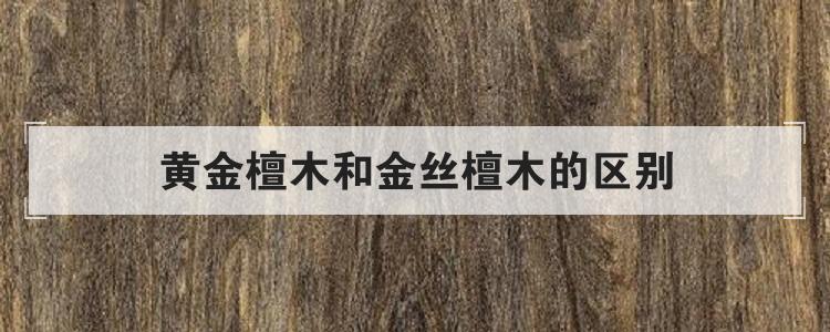黄金檀木和金丝檀木的区别
