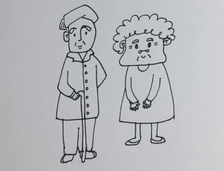 爷爷奶奶简笔画