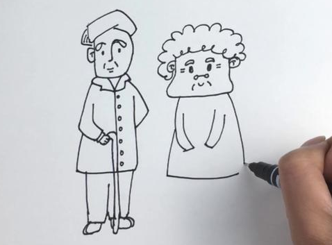 爷爷奶奶简笔画